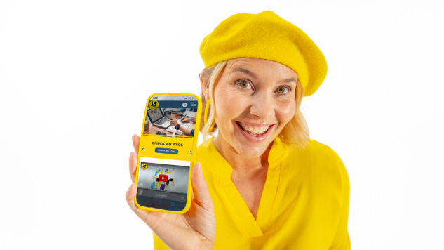 Woman holding mobile smart phone